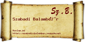 Szabadi Balambér névjegykártya